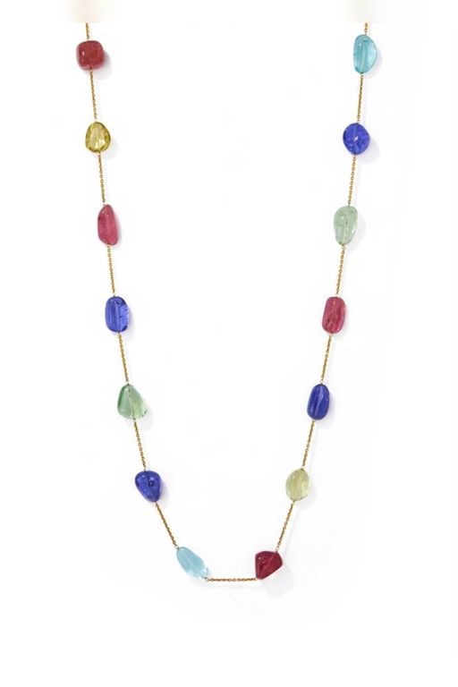 18k Gold Multi-Gem Necklace