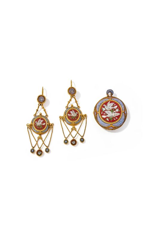Micromosaic Jewelry Set