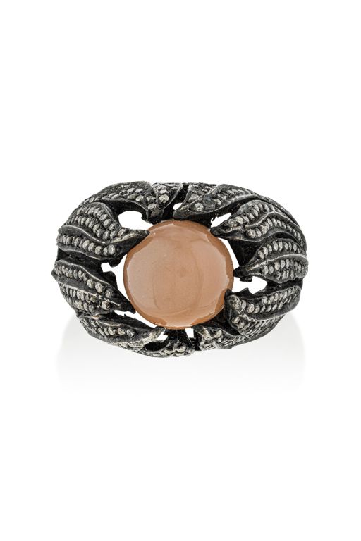 Sterling Silver Quartz and Diamond Ring