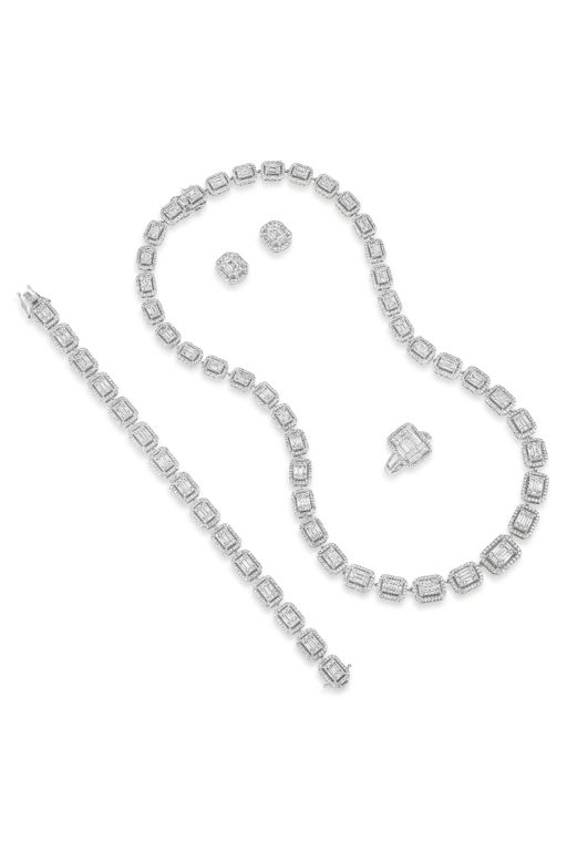 18k Gold Diamond Jewelry Set