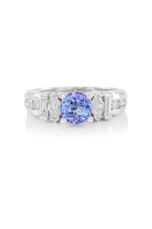 14k Gold Tanzanite and Diamond Ring