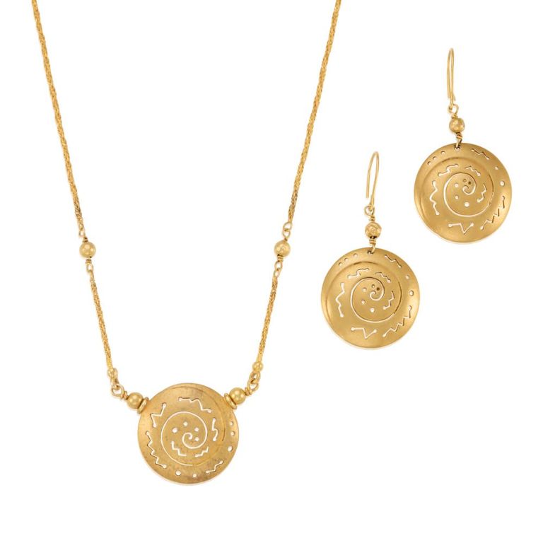 14k Gold Necklace and Earrings