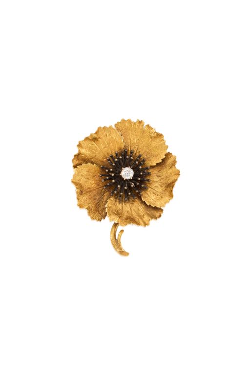 Gold Diamond Brooch