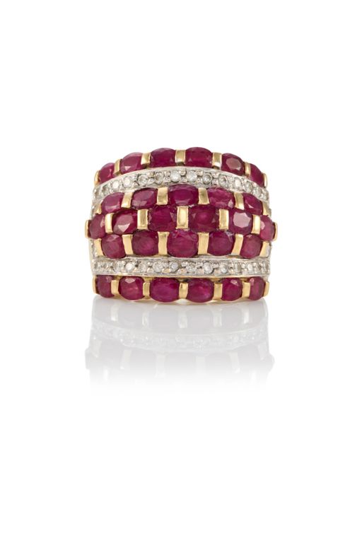 14k Gold Ruby and Diamond Ring