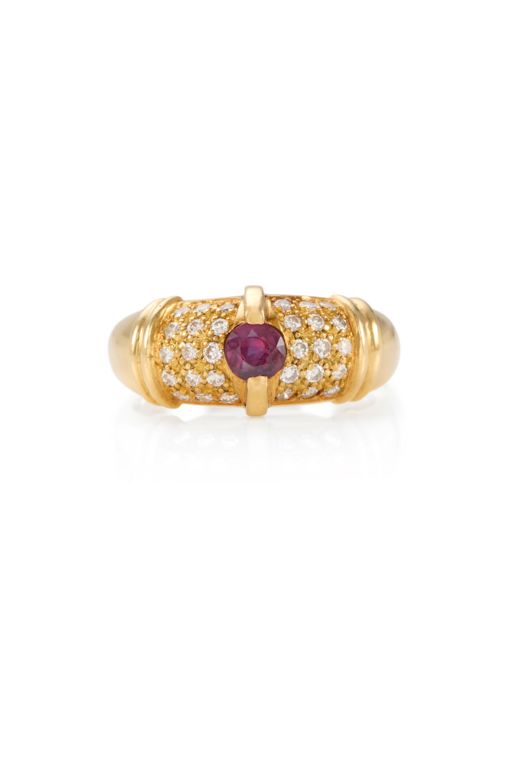 18k Gold Ruby and Diamond Ring
