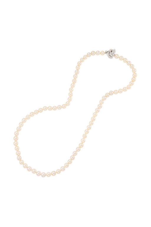 14k Gold Pearl and Diamond Necklace