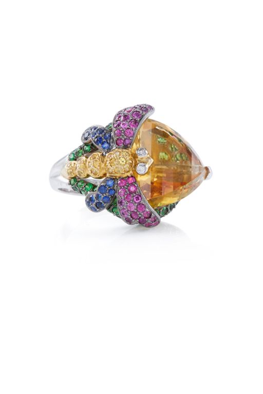 18k Gold Multi-Gem Ring