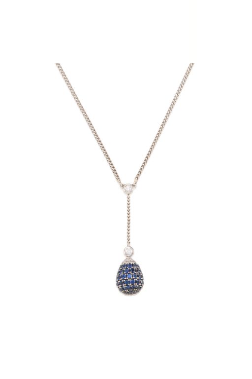 18k Gold Sapphire and Diamond Pendant Necklace