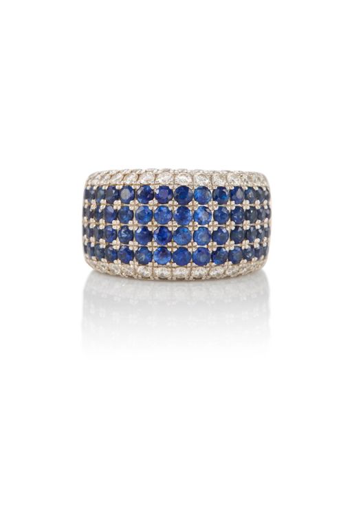 18k Gold Sapphire and Diamond Ring