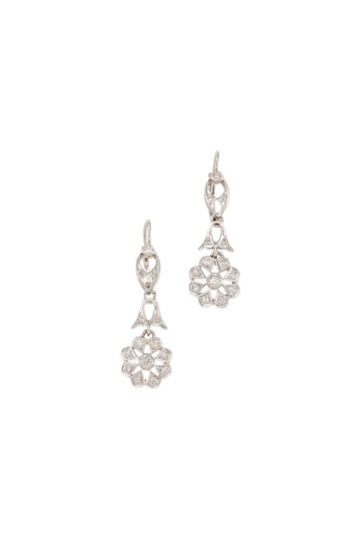 Pair of 14k Gold Diamond Earrings