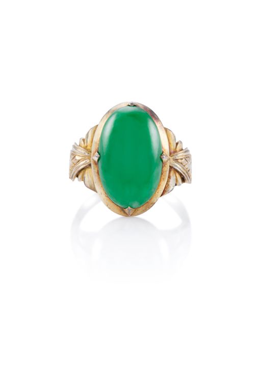 10k Yellow Gold Jade Ring