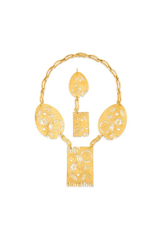Yellow Gold Biosymbols Pendant Necklace