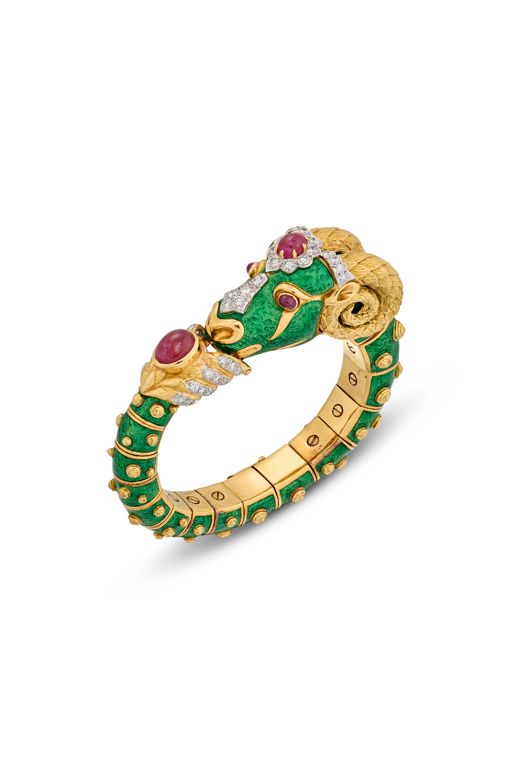 Enamel, Ruby and Diamond Capricorn Bracelet