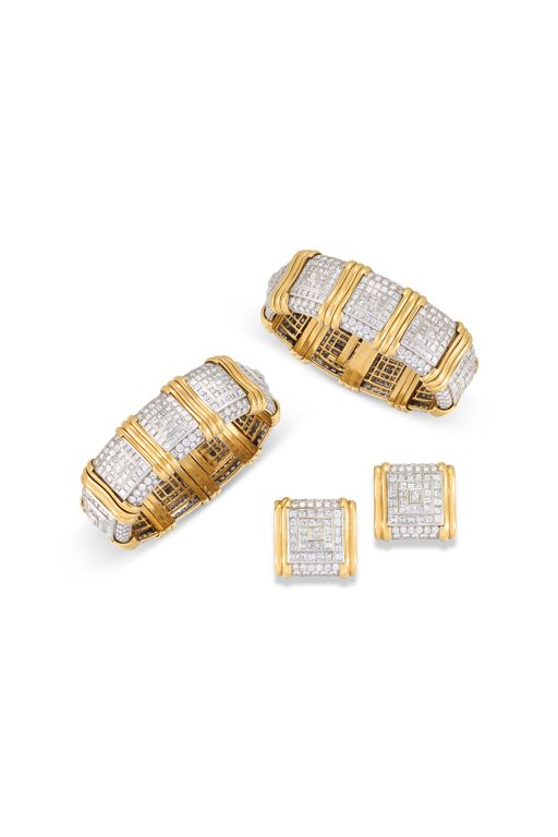 Yellow Gold Diamond Jewelry Set