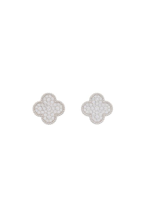 White Gold Diamond Quatrefoil Earrings
