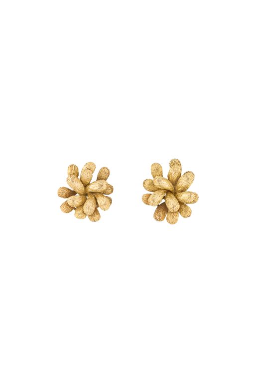 Yellow and White Gold Petal Earrings