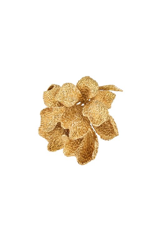 18k Yellow Gold Foliate Brooch