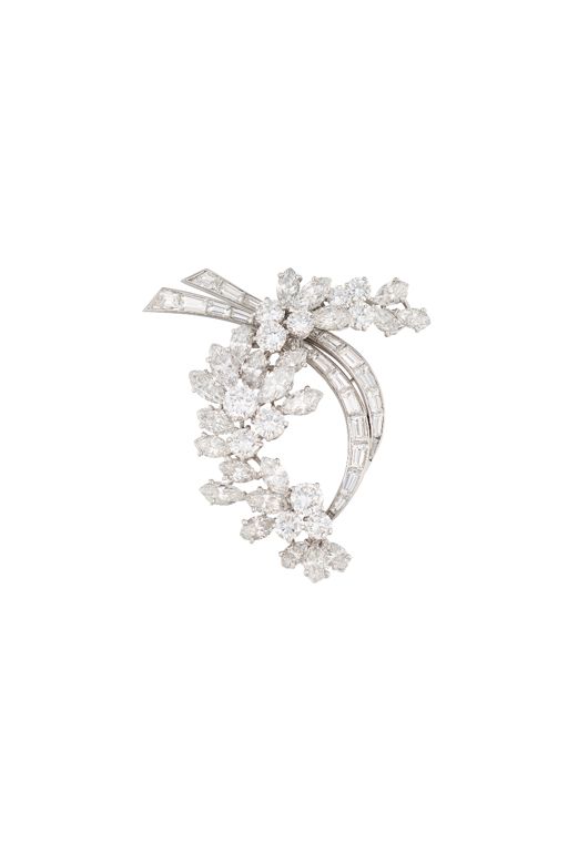 Platinum and White Gold Diamond Brooch