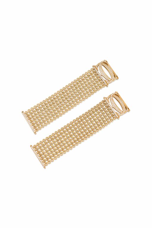 Two 18k Yellow Gold Diamond Bracelets
