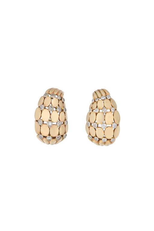 Yellow Gold Diamond Earrings