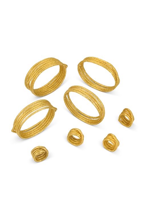 Yellow Gold Coiled Jewelry Set