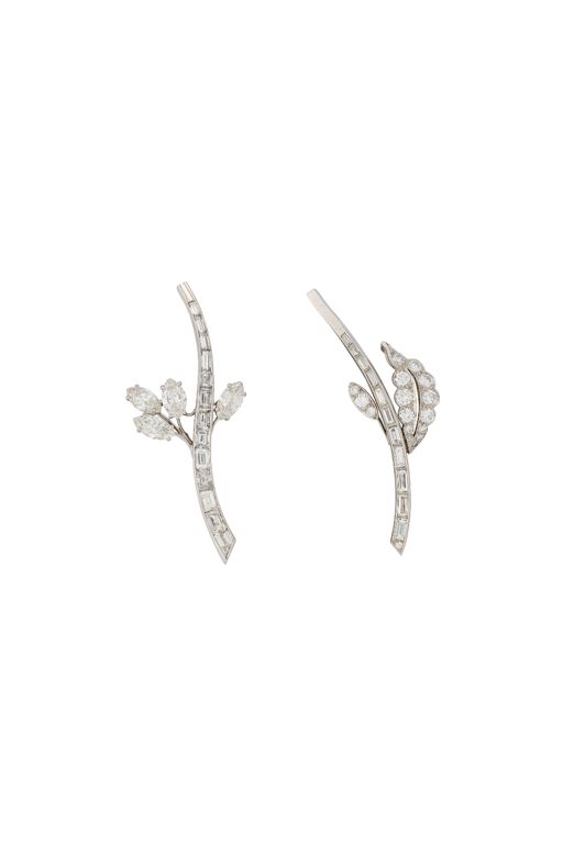 White Metal Diamond Earrings