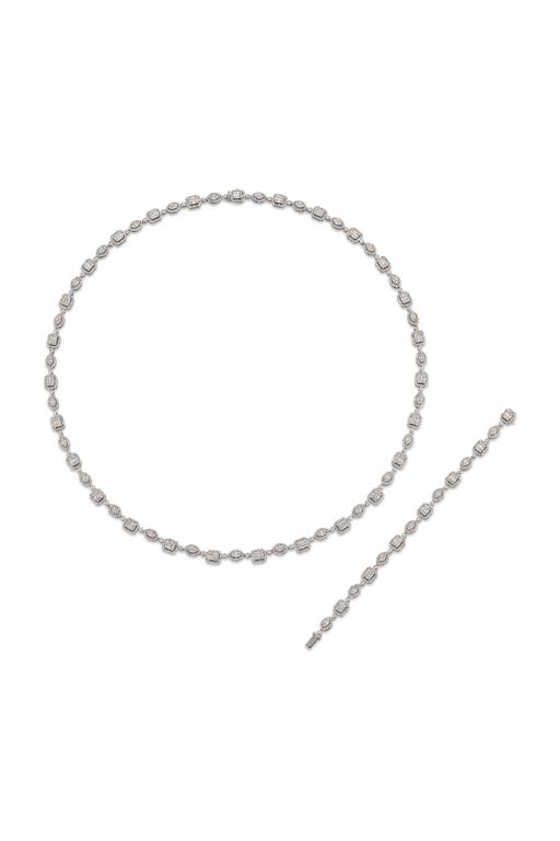 18k White Gold Diamond Jewelry Set