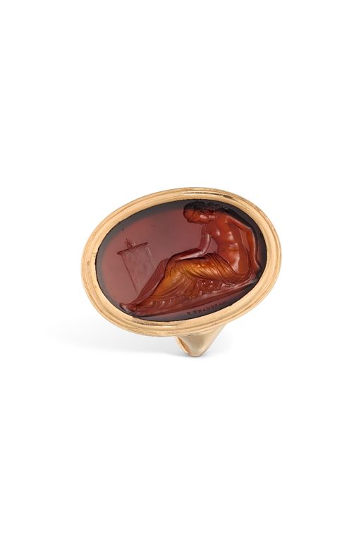 Yellow Gold Sard Intaglio Ring