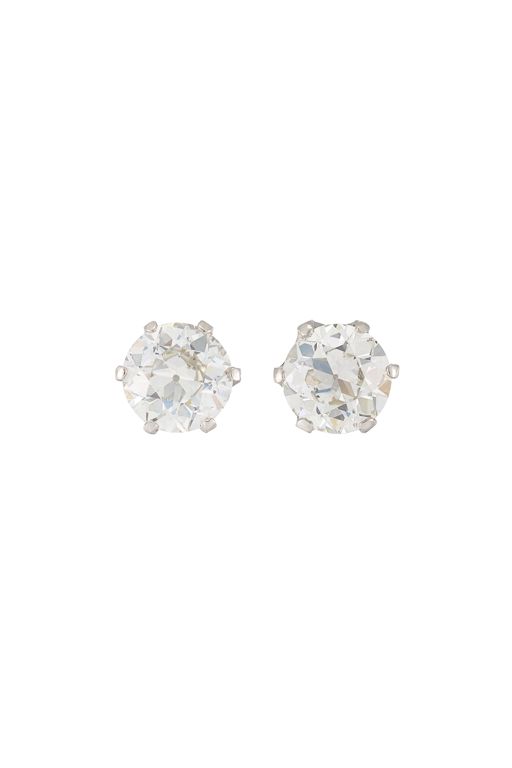 White Metal Diamond Stud Earrings