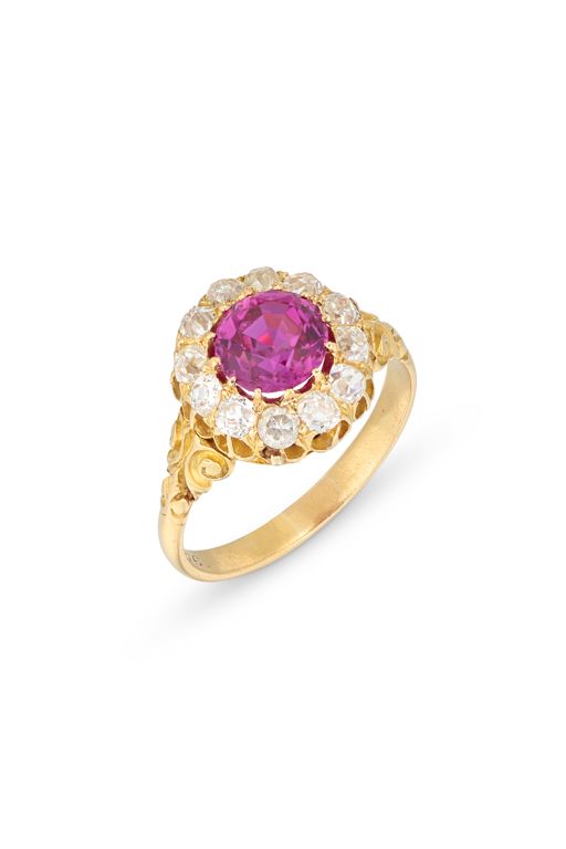 Yellow Gold Sapphire and Diamond Ring