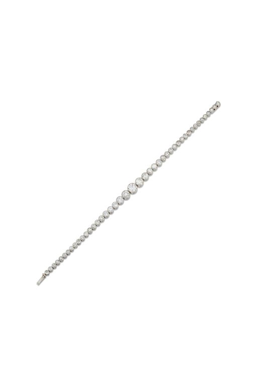 White Metal Diamond Line Bracelet
