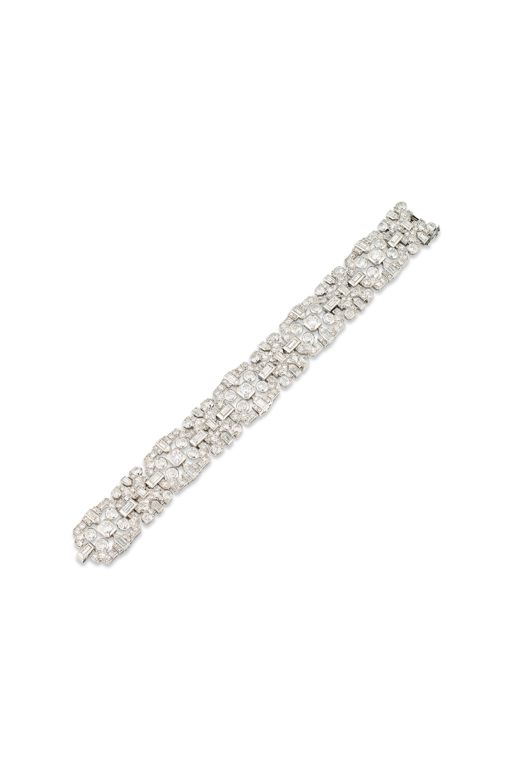 White Metal Diamond Bracelet