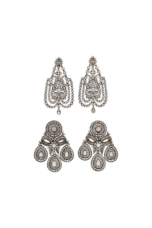 Two Pairs of Diamond Earrings