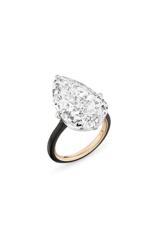Platinum, Yellow Gold and Ceramic Diamond Ring