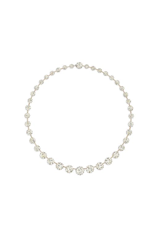 Platinum and Rose Gold Diamond Rivière Necklace