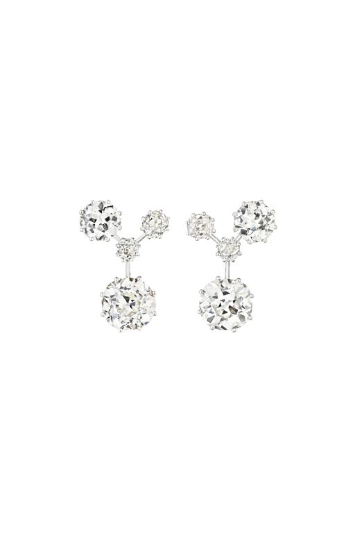 Platinum and Gold Diamond Earrings