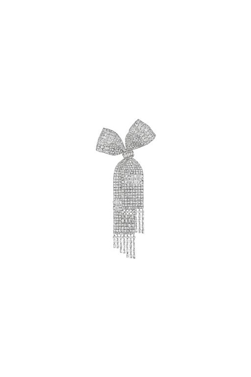 Platinum and 18k White Gold Diamond Bow Brooch