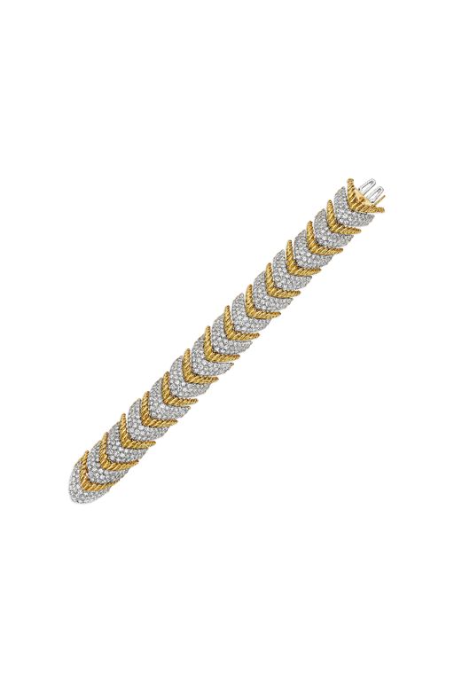 18k Yellow Gold and Platinum Diamond Bracelet