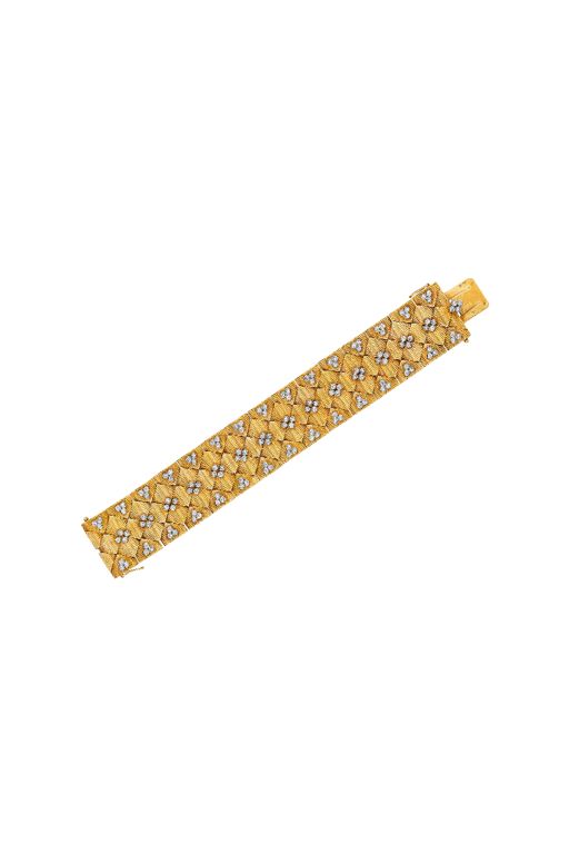 18k Yellow Gold and Platinum Diamond Bracelet