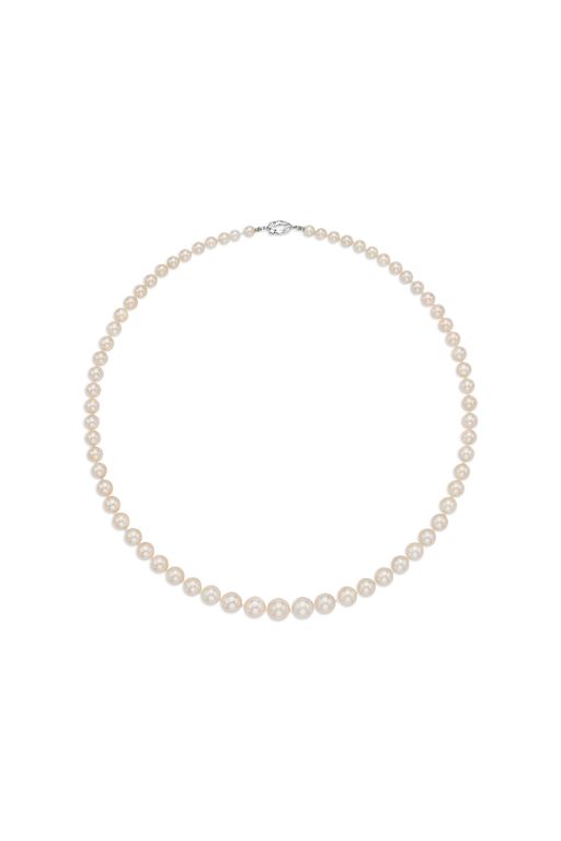 Platinum Pearl and Diamond Necklace