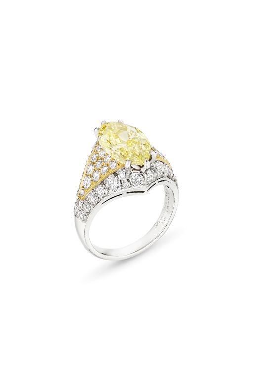 Platinum and Yellow Gold Diamond Ring