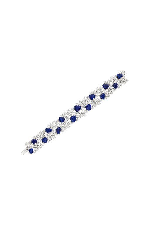 Platinum Sapphire and Diamond Bracelet
