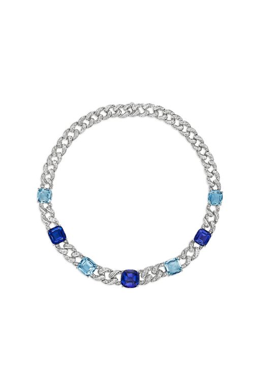 18k Yellow Gold Multi-Gem Chain Necklace