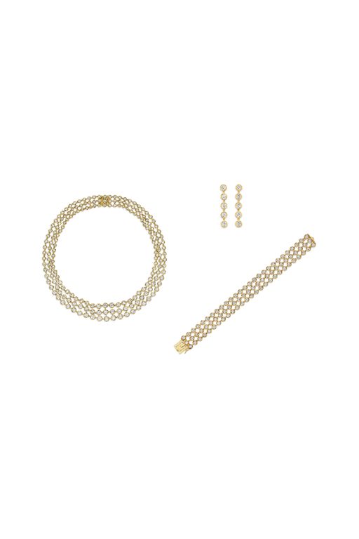 18k Yellow Gold Diamond Jewelry Set