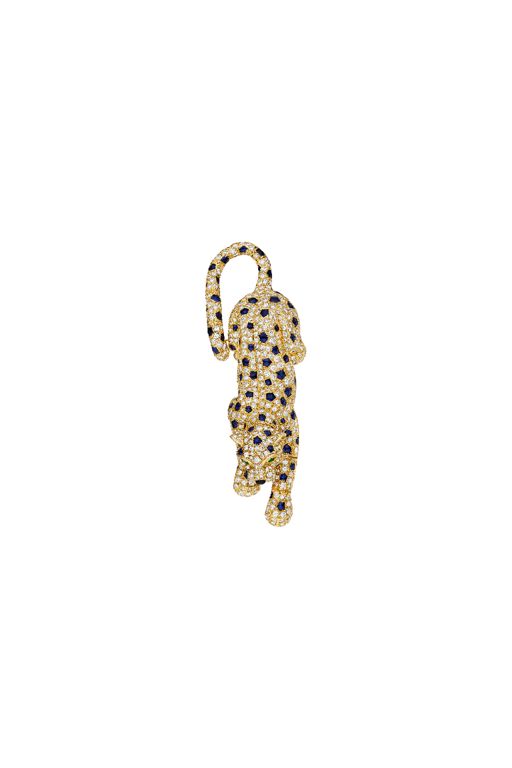 18k Yellow Gold Multi-Gem Panther Brooch