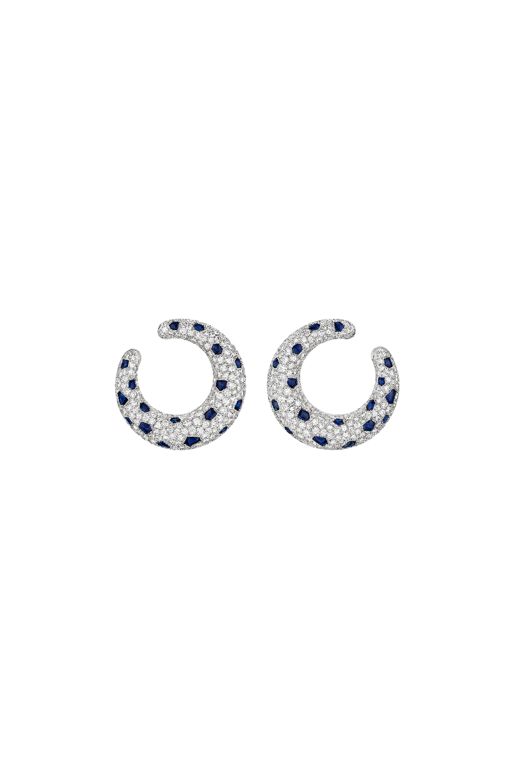 Platinum and Gold Sapphire and Diamond Earrings