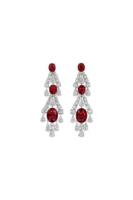 Platinum Spinel and Diamond Earrings
