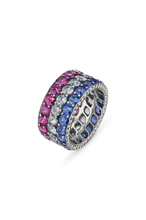 Platinum Multi-Gem Ring