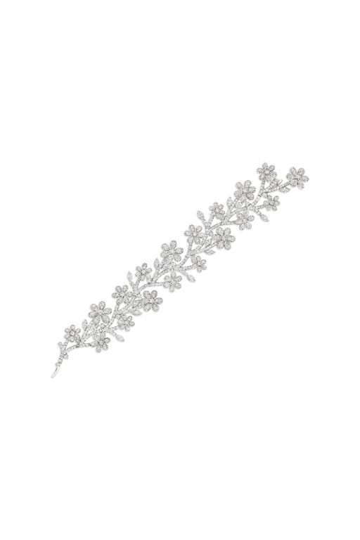 Platinum Diamond Flower Bracelet