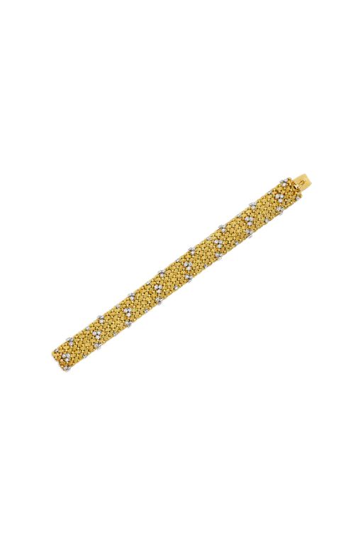 18k Yellow Gold and Platinum Diamond Bracelet